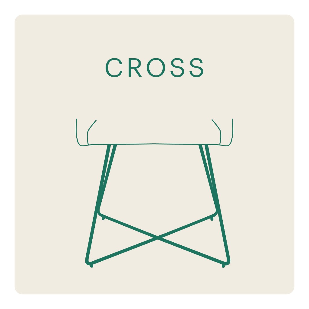 Modeus Cross dining chair frame