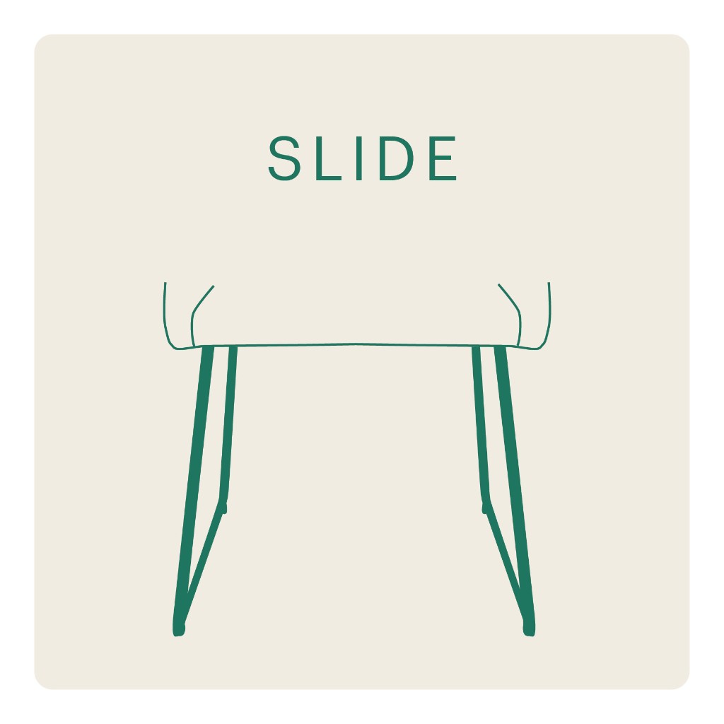 Modeus Slide dining chair frame