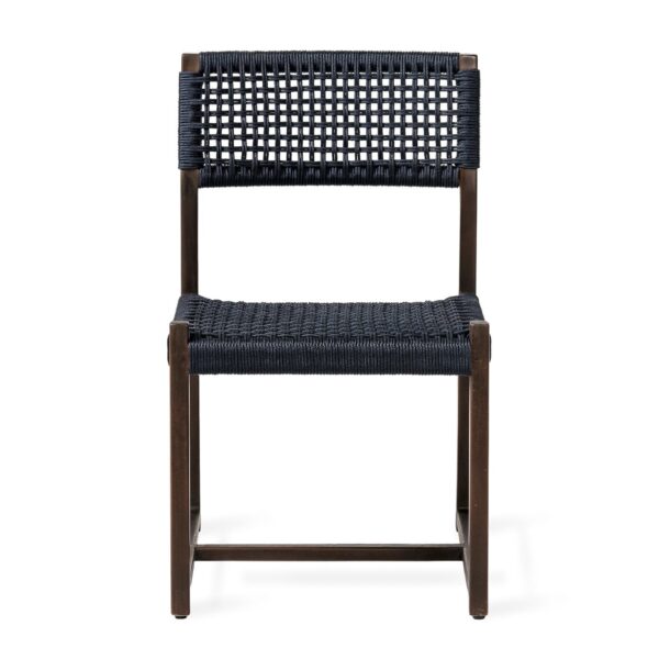 Kuwana Indigo Weave Mobilier de jardin Dining Chair - Espresso Wood